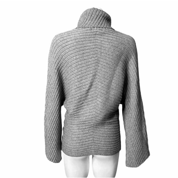 Slate & Willow Grey Ribbed Knit Dolman Sleeve Sweater Turtleneck Size L Knit Top - Picture 2 of 7